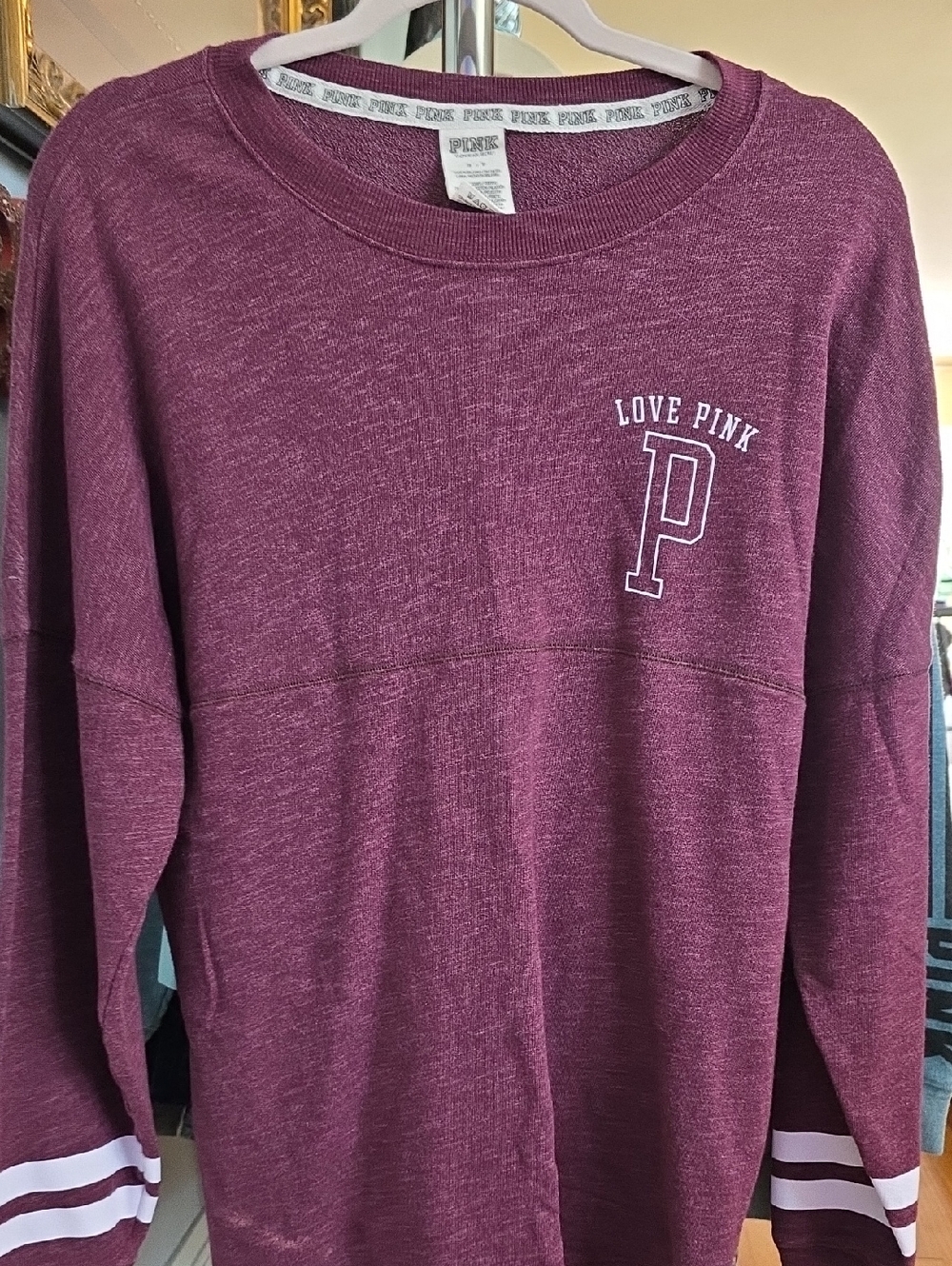 Victoria's Secret PINK Burgundy Crewneck Sweatshirt